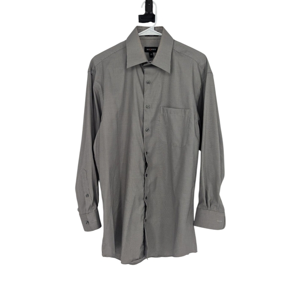 Men's Axcess Pinstripe Button-Up Shirt Gray Size 16 preppy Business casual - Picture 1 of 7